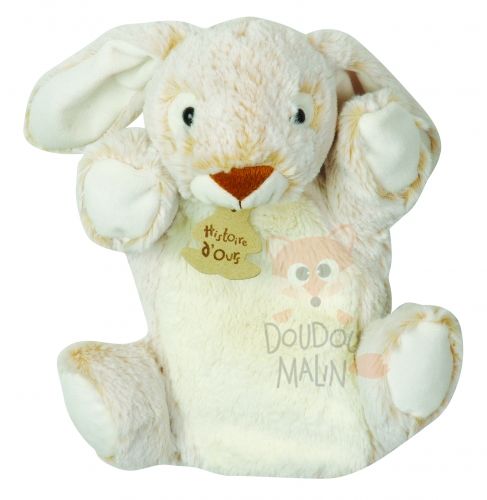  marionnette zanimoos lapin blanc beige 